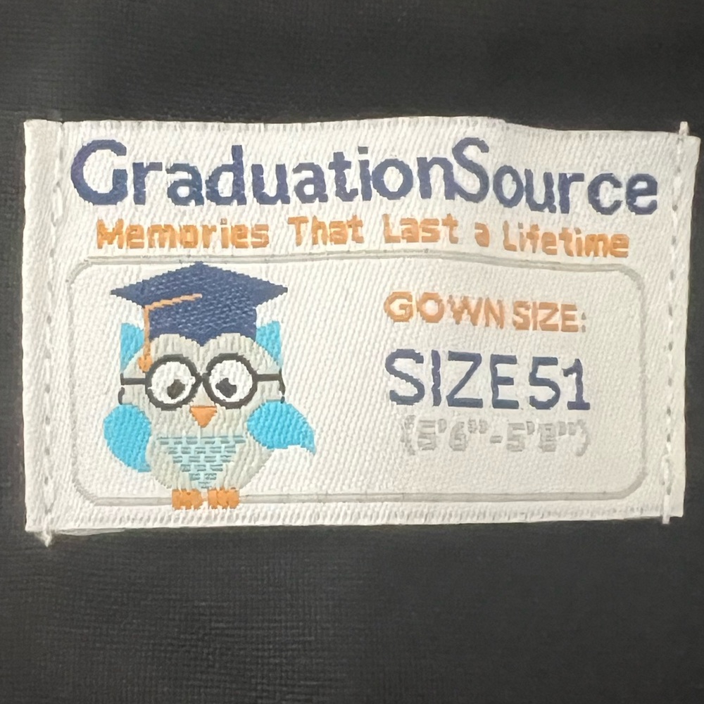 Unisex Graduation Robe Size 51 Black - Picture 5 of 6